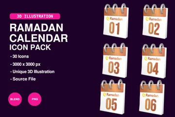 Calendário do Ramadã Pacote de Icon 3D