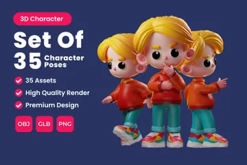 Character Poses 3D Icon Pack