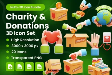 CHARITY & DONATIONS 3D Icon Pack