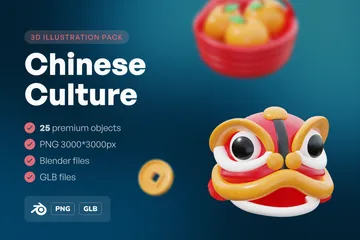 Chinesische Kultur 3D Icon Pack