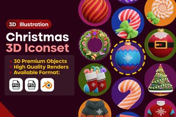 クリスマスイブ 3D Iconパック