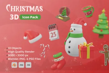 Free CHRISTMAS 3D Icon Pack