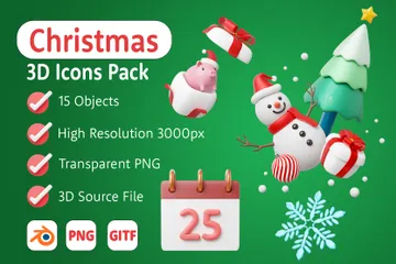 クリスマス割引 3D Iconパック