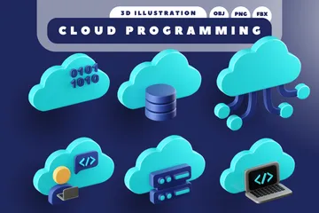 Cloud-Programmierung 3D Icon Pack