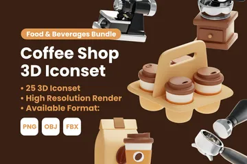 Coffee Shop 3D Icon Pack