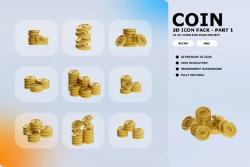 Coin Part 1 3D Icon Pack