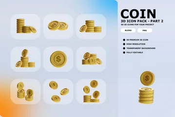 Coin Part2 3D Illustration Pack