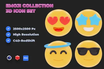 Coleção de emojis Pacote de Icon 3D