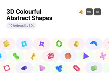 Colourful Abstract Shapes 3D Illustration Pack