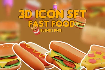 Icono 3D Comida Rápida Paquete de Icon 3D