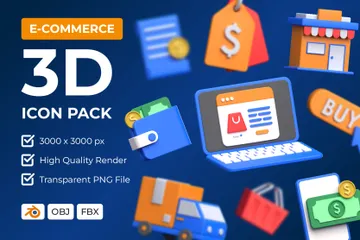 Commerce électronique Pack 3D Icon