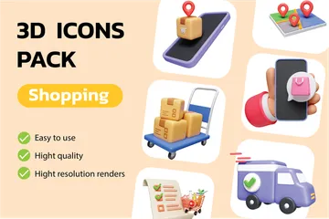 Compras on-line Vol.2 Pacote de Icon 3D