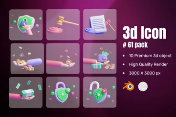 Sécurité du compte 3D Icon Pack