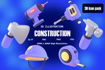 Construção 3D Icon Pack