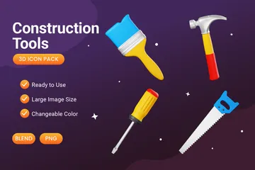 Construction Tools 3D Icon Pack