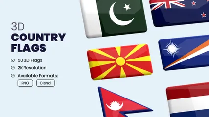 Country Flags 3D Icon Pack