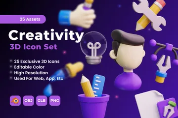 La créativité Pack 3D Icon