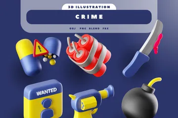 Crime 3D Icon Pack