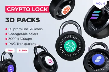 Bloqueio criptográfico Vol 4 Pacote de Icon 3D