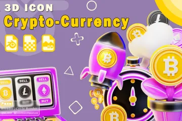 Moneda criptográfica 3D Icon Pack