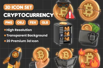 Cryptocurrency 3D Icon Pack