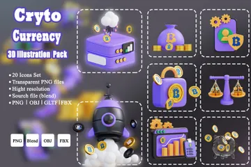 Cryptocurrency 3D Icon Pack