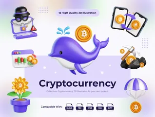 Cryptocurrency 3D Icon Pack