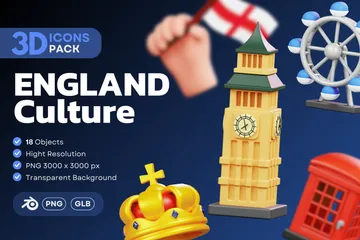 Cultura de Inglaterra Paquete de Icon 3D