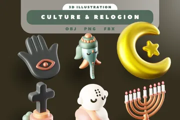 Cultura e Religião Pacote de Icon 3D