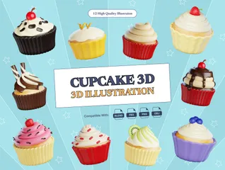 カップケーキ 3D Iconパック