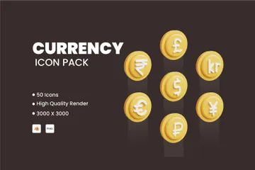 Free Currency Coin 3D Icon Pack