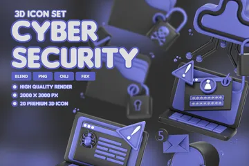 La cyber-sécurité Pack 3D Icon