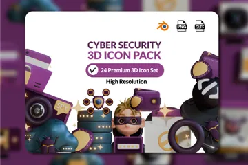 La cyber-sécurité Pack 3D Icon