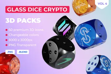 Dados de vidrio Crypto Vol 4 3D Icon Pack