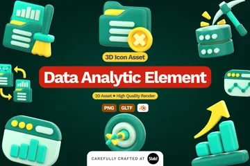 Datenanalyse 3D Icon Pack