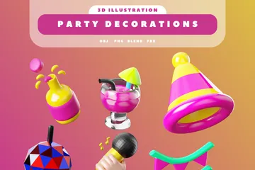 Decoraciones de fiesta Paquete de Icon 3D