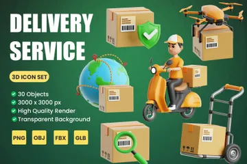 Delivery Service 3D Icon Pack