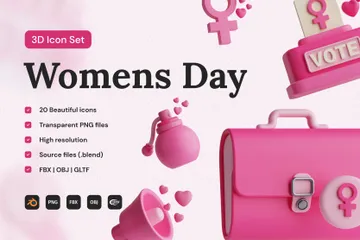 Dia de la mujer Paquete de Icon 3D