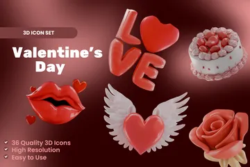 Día de San Valentín Paquete de Icon 3D