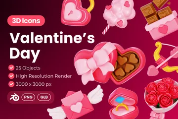 Día de San Valentín 3D Icon Pack