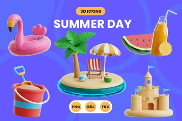 Dia de verão Pacote de Icon 3D