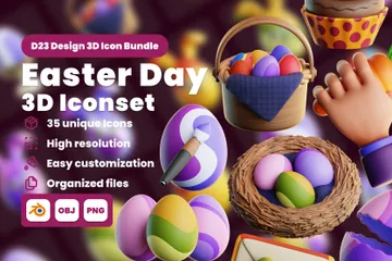 Día del huevo de Pascua Paquete de Icon 3D