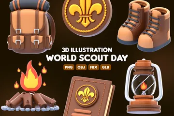 Día mundial de los scouts Paquete de Icon 3D