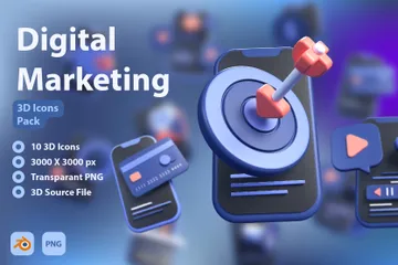 Digital Marketing 3D Icon Pack