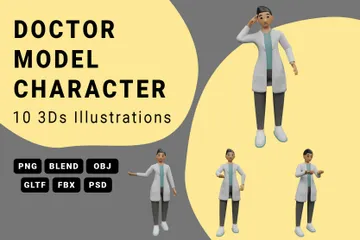 Doctor modelo 3d personaje Paquete de Icon 3D