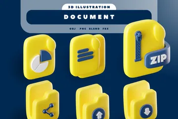 Document 3D Icon Pack