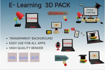 E-learning 3D Icon Pack
