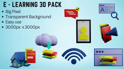 E Learning 3D Icon Pack