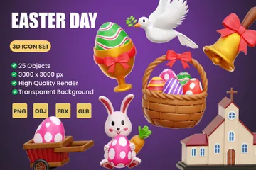 Easter Day 3D Icon Pack