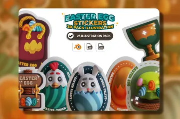 Easter Egg Sticker 3D Sticker Pack